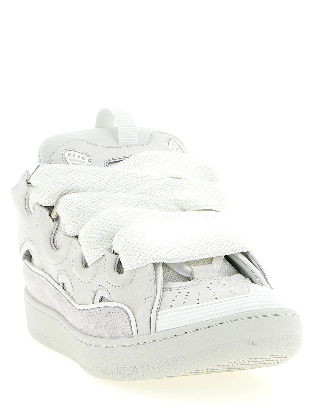 Baskets Lanvin blanches en cuir de veau à semelle épaisse