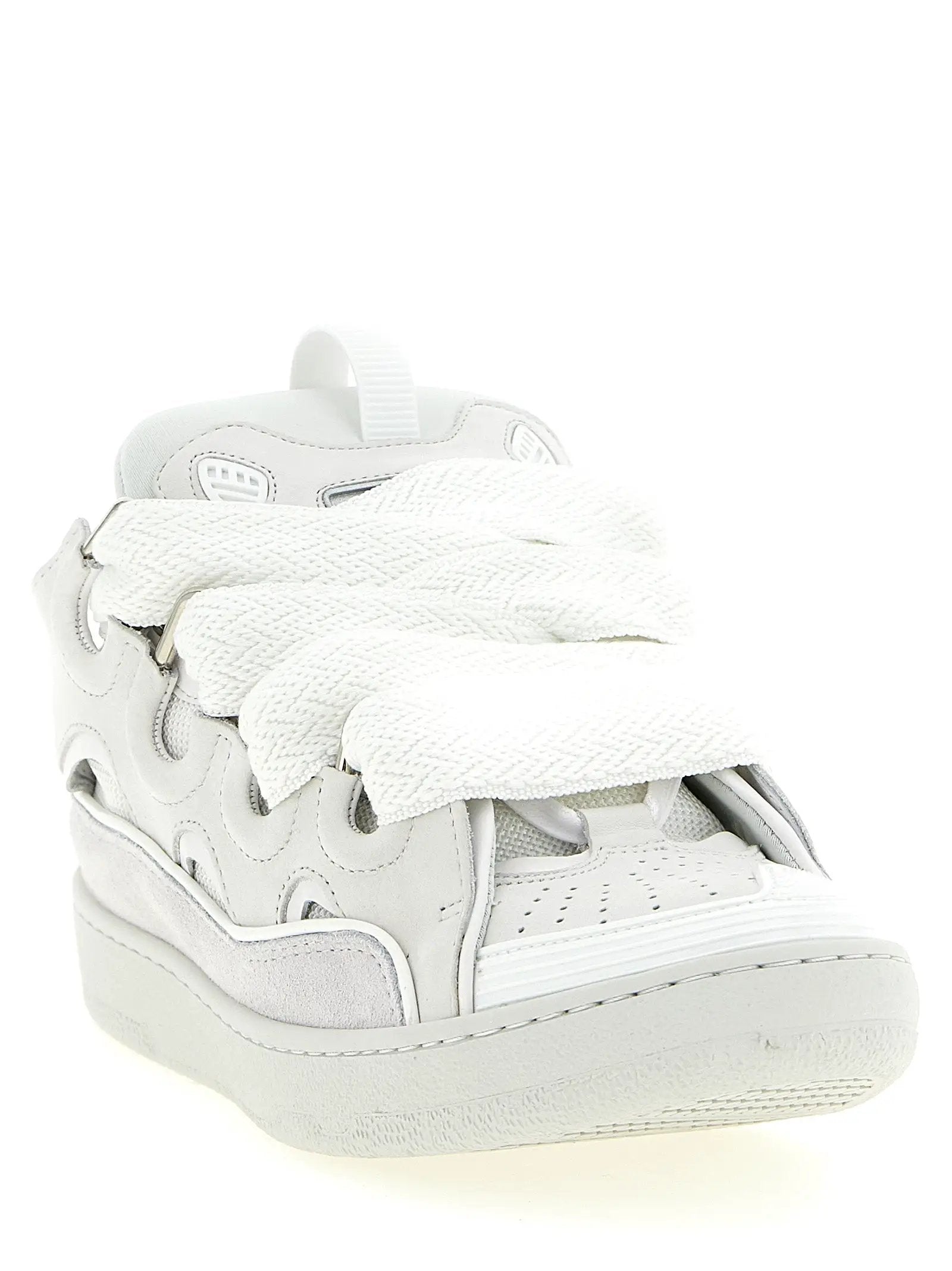 Baskets Lanvin blanches en cuir de veau à semelle épaisse