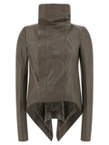 Rick Owens Gray Lamb Leather Leather Jacket