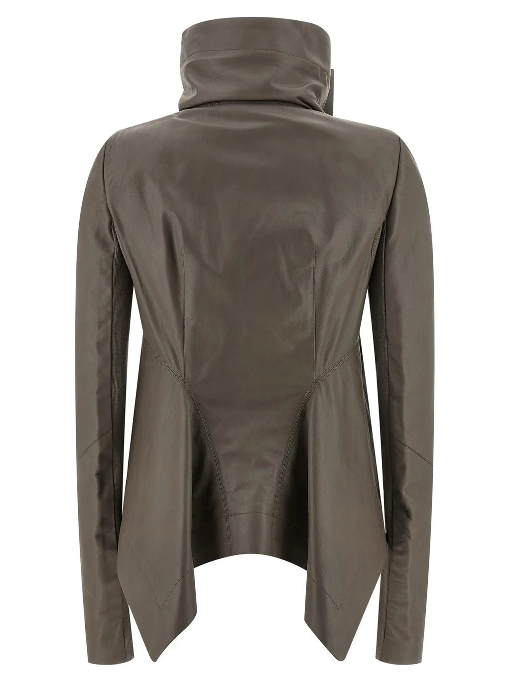 Rick Owens Gray Lamb Leather Leather Jacket
