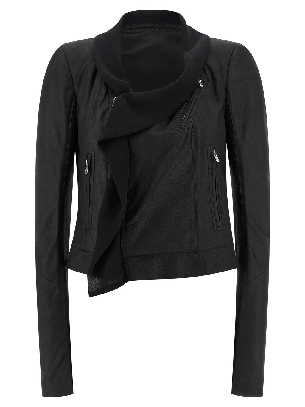Rick Owens Black Lamb Leather Leather Jacket