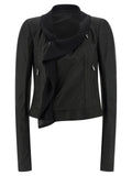 Rick Owens Black Lamb Leather Leather Jacket
