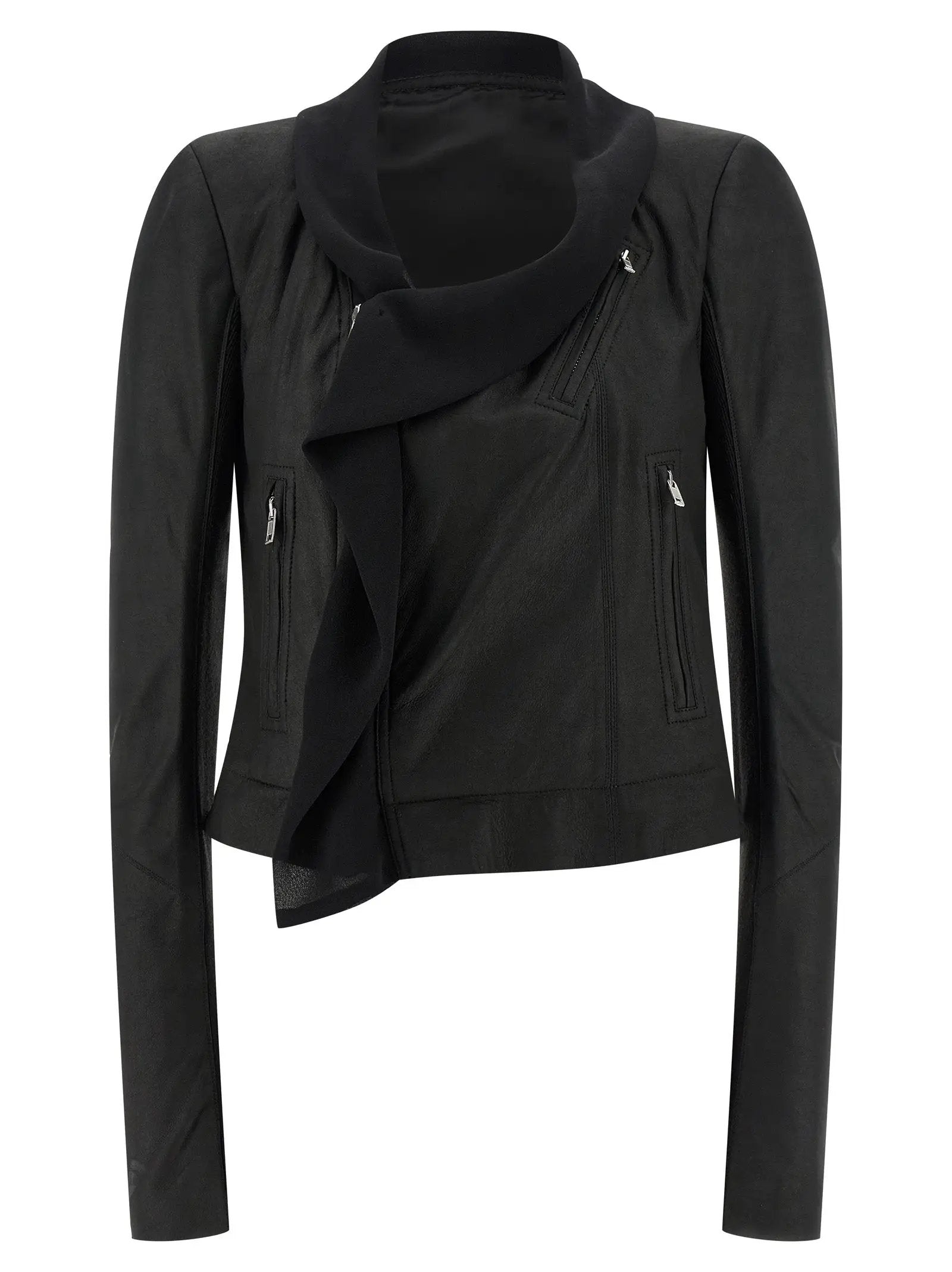 Rick Owens Black Lamb Leather Leather Jacket