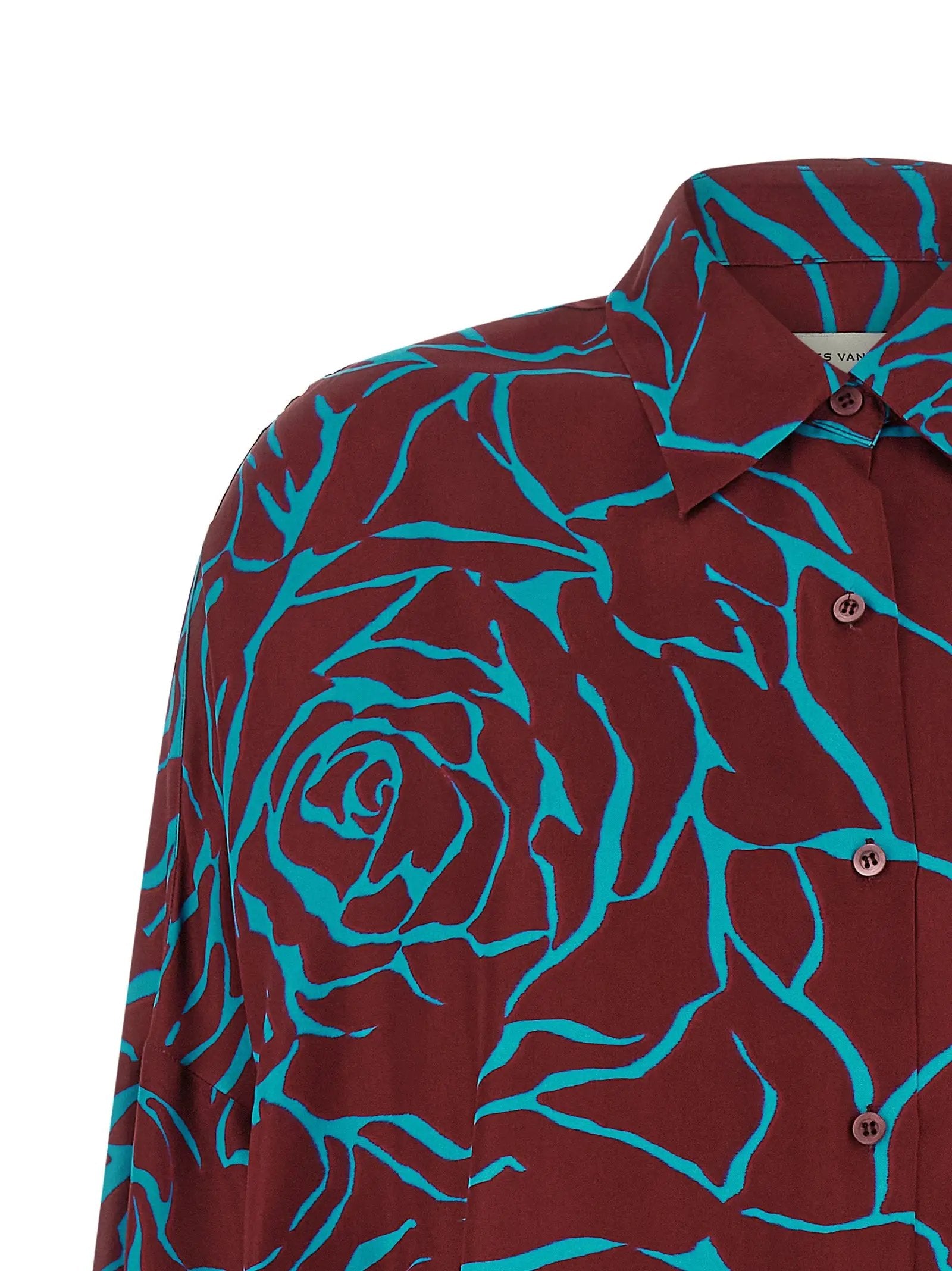 Dries Van Noten Bordeaux Viscose Blouse