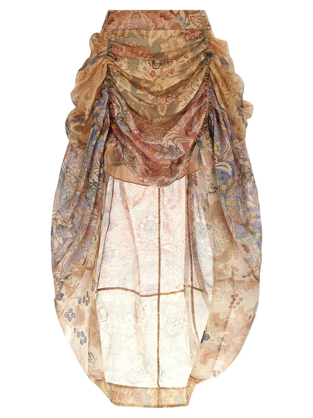Zimmermann Multicolor Linen Midi Skirt