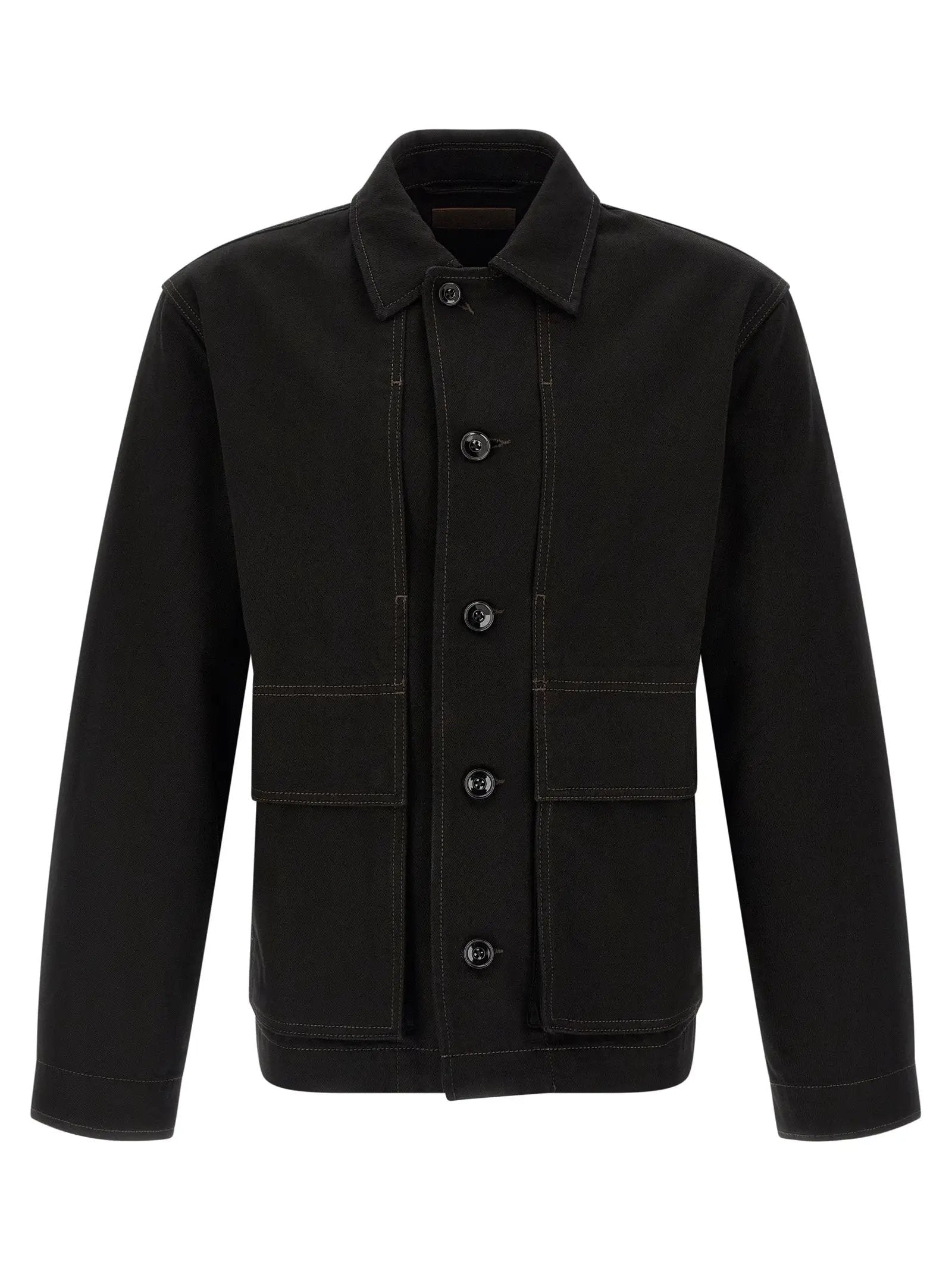 Lemaire Black Cotton Denim Jacket