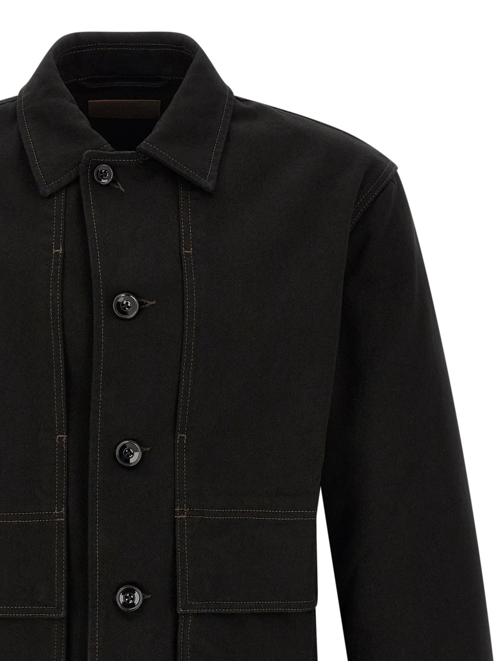 Lemaire Black Cotton Denim Jacket