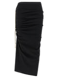 Rick Owens Black Cotton Midi Skirt
