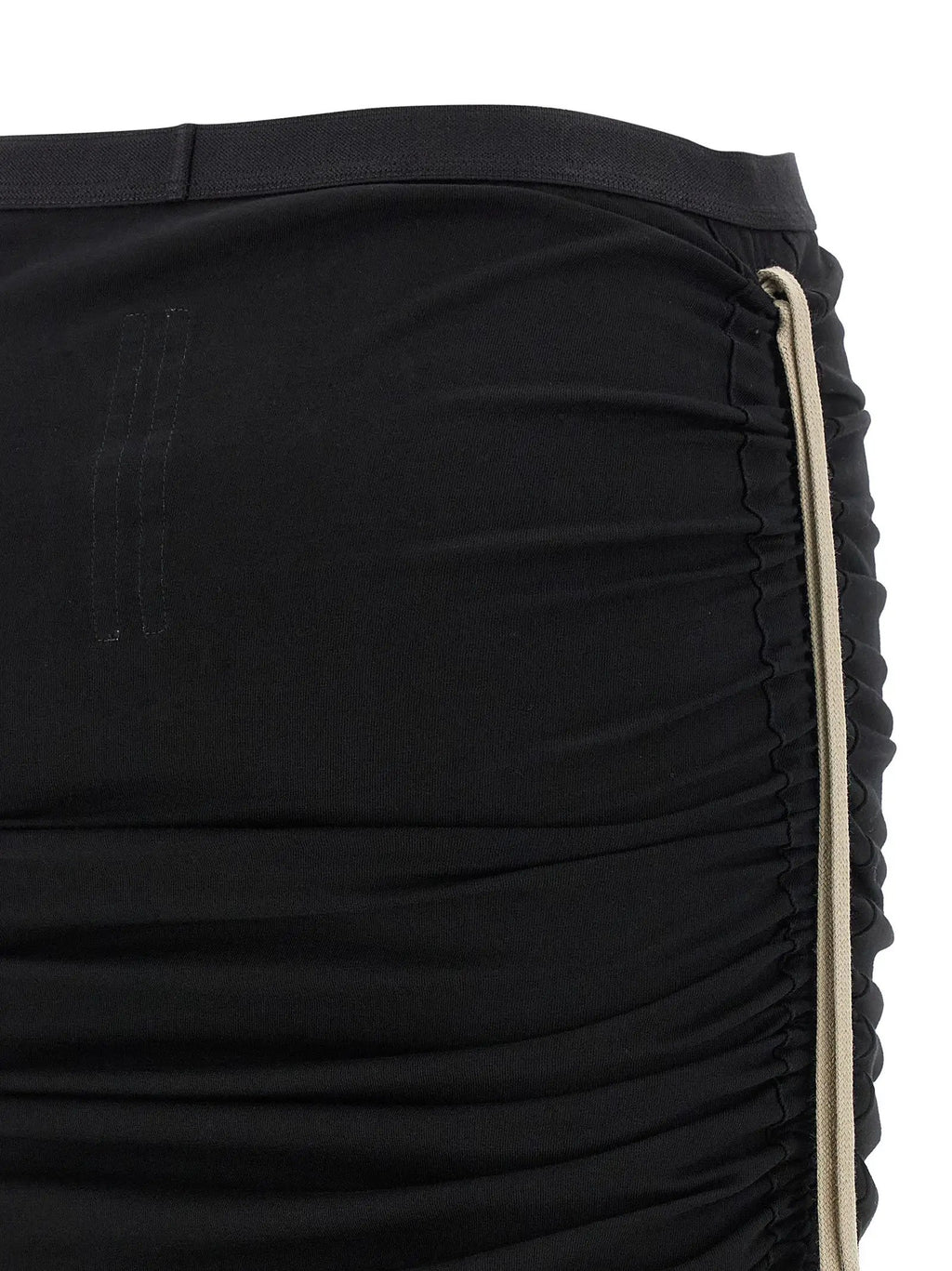 Rick Owens Black Cotton Midi Skirt