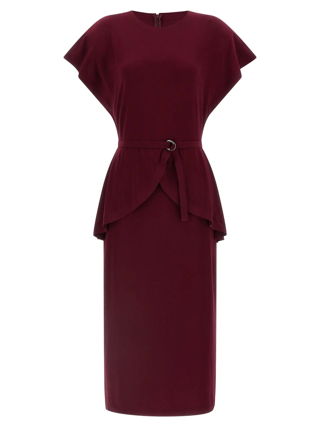 Norma Kamali Bordeaux Polyester Midi Dress