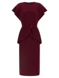 Norma Kamali Bordeaux Polyester Midi Dress