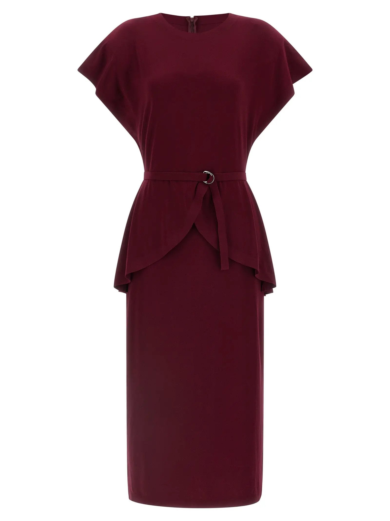 Norma Kamali Bordeaux Polyester Midi Dress