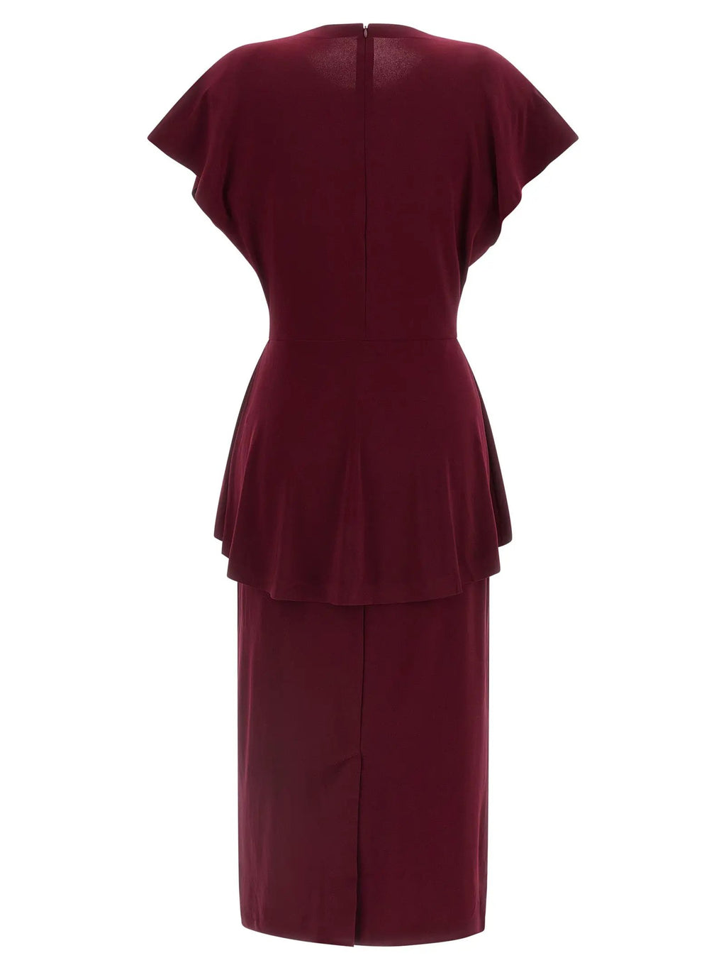 Norma Kamali Bordeaux Polyester Midi Dress