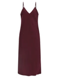 Norma Kamali Bordeaux Polyester Midi Dress