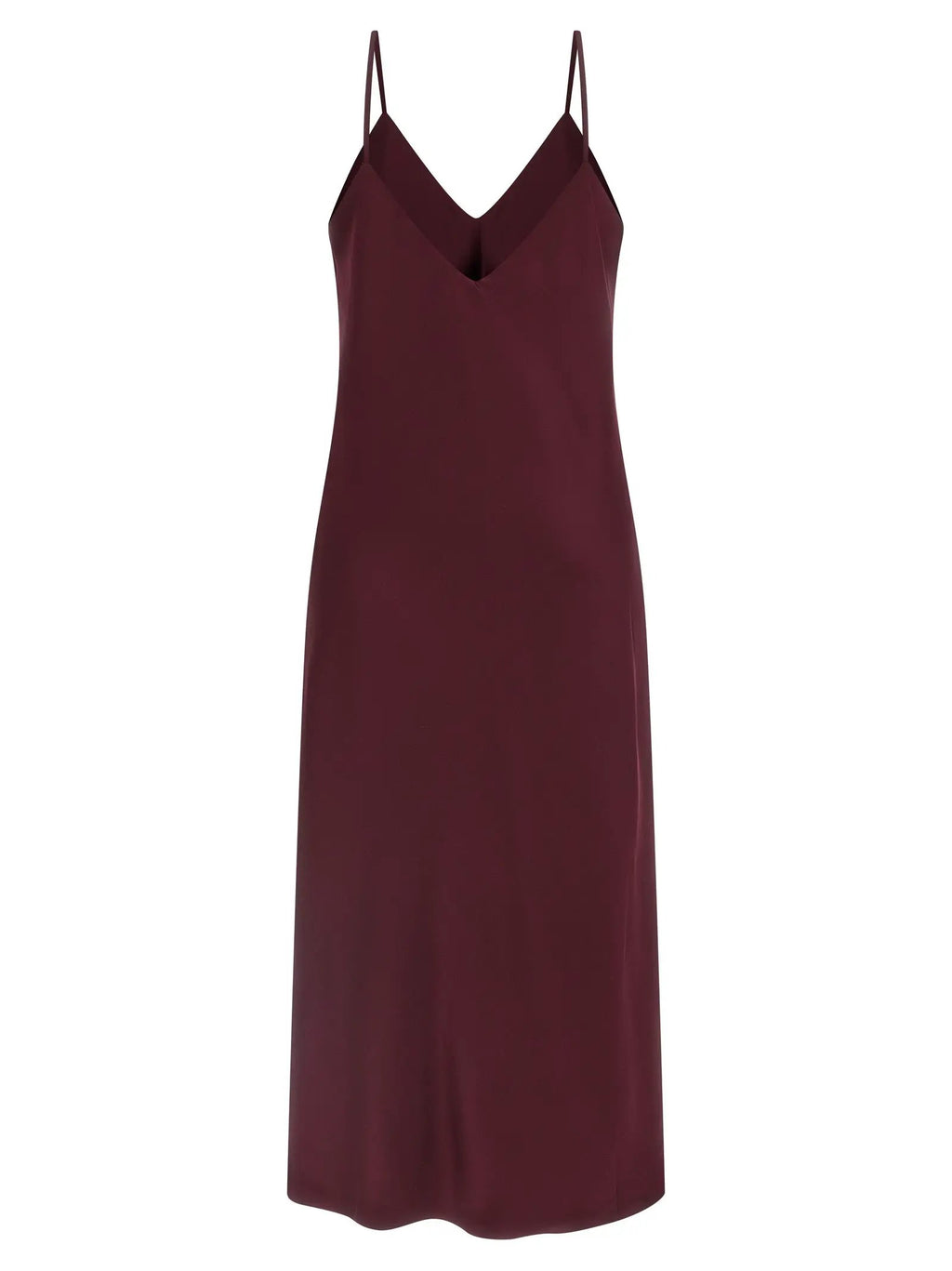 Norma Kamali Bordeaux Polyester Midi Dress