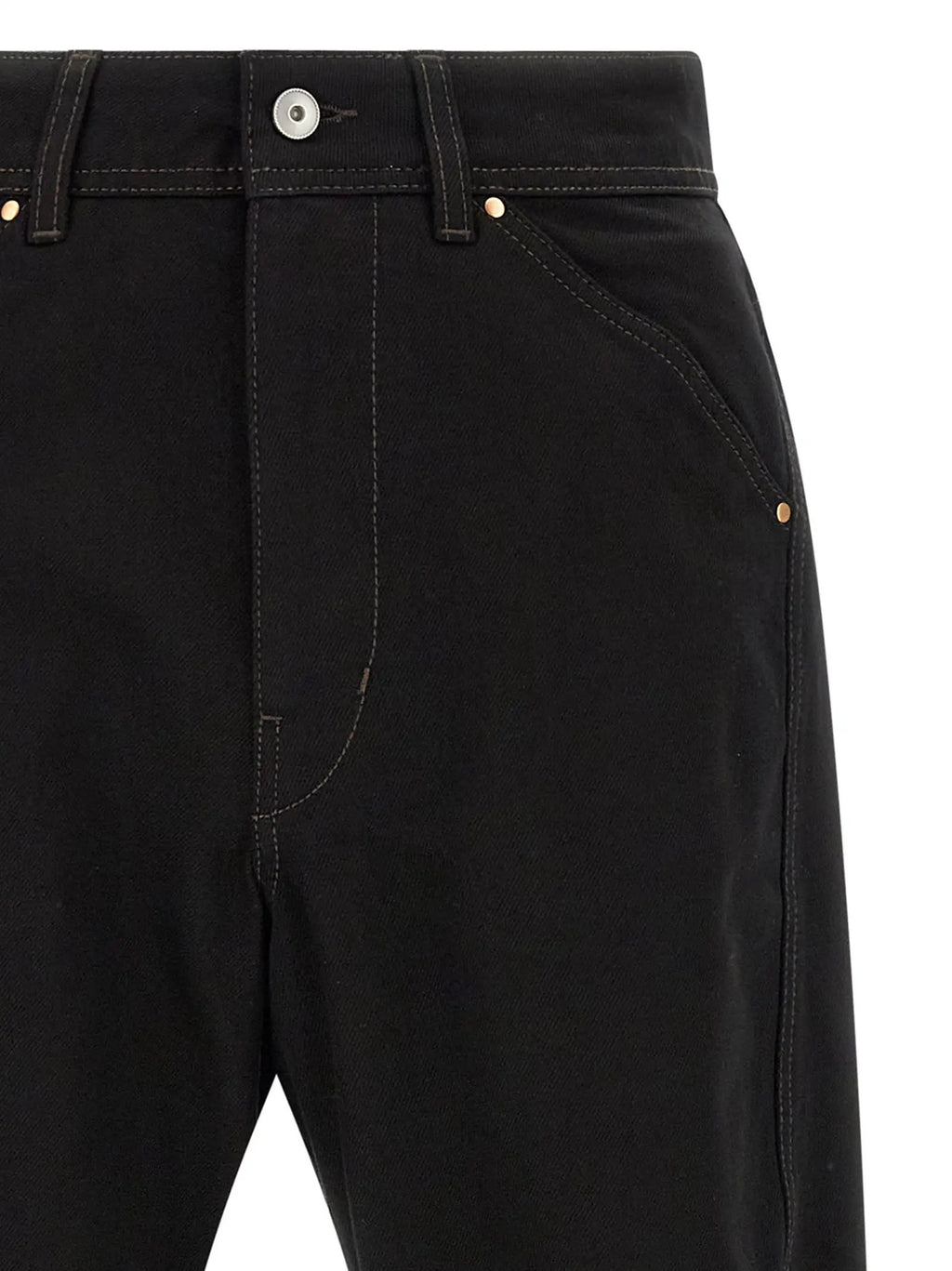 Lemaire Black Cotton Relaxed Fit Jeans