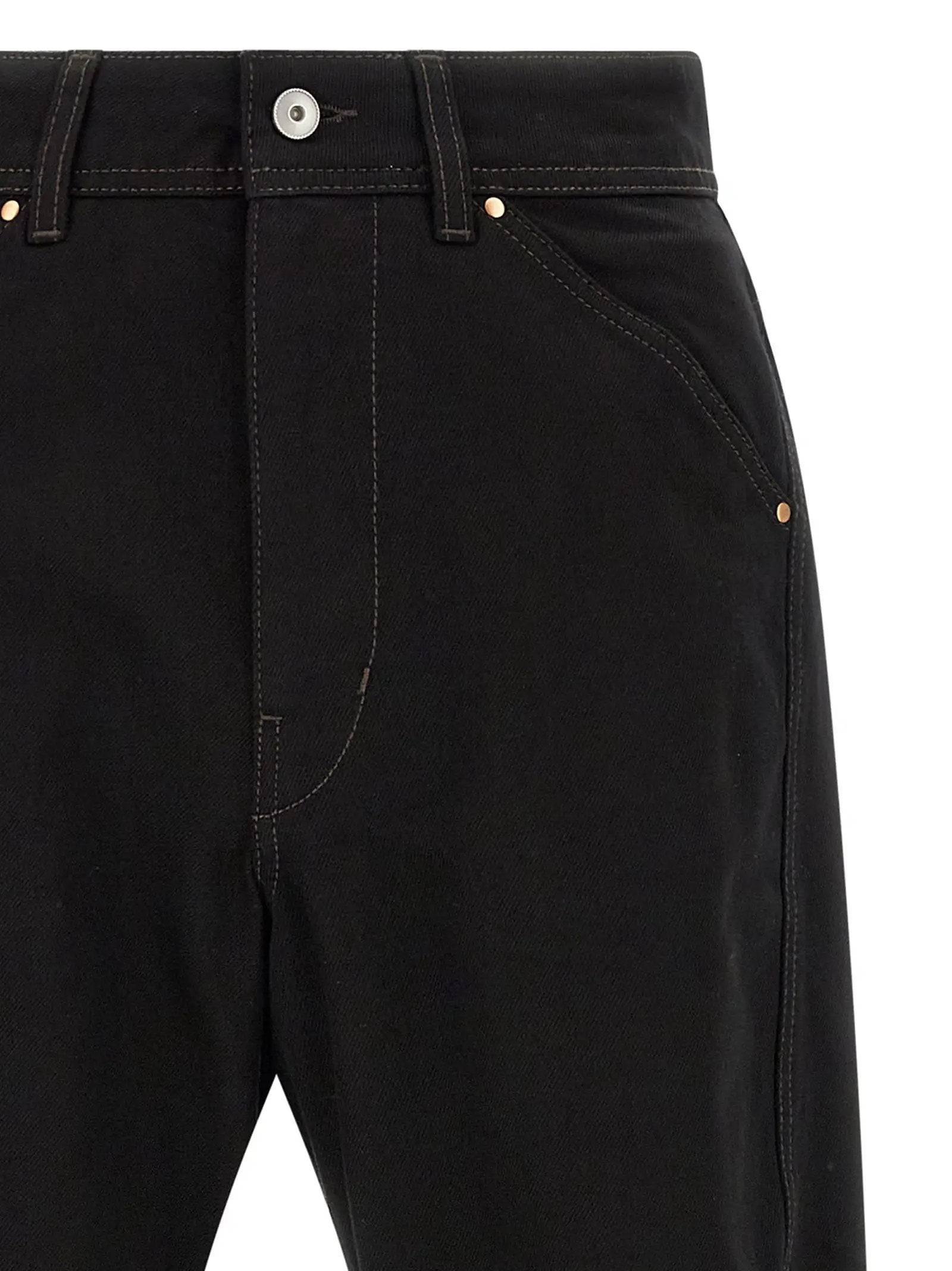 Lemaire Black Cotton Relaxed Fit Jeans