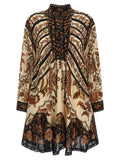 FARM RIO Beige Viscose Short Dress
