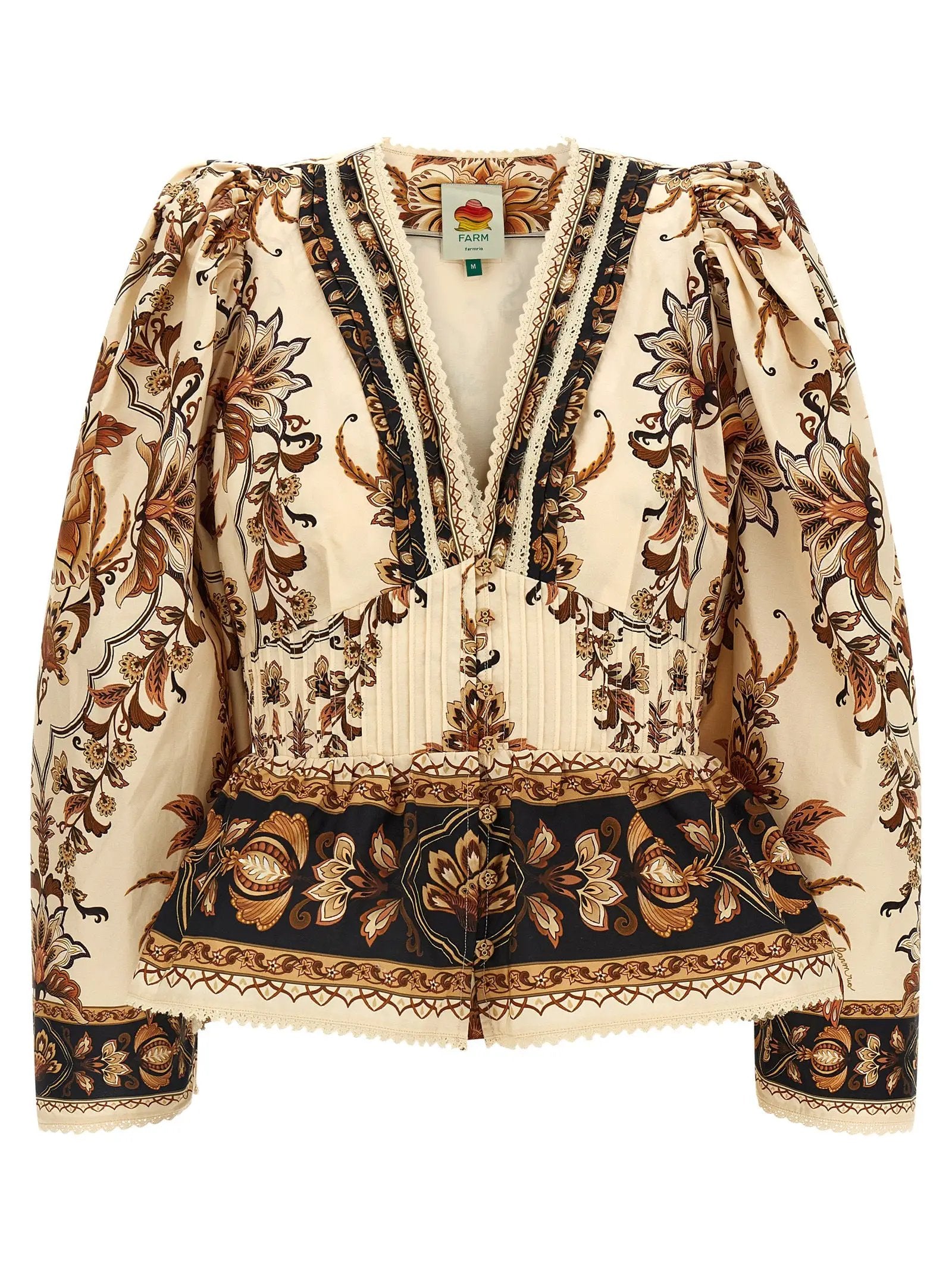 FARM RIO Beige Cotton Blouse