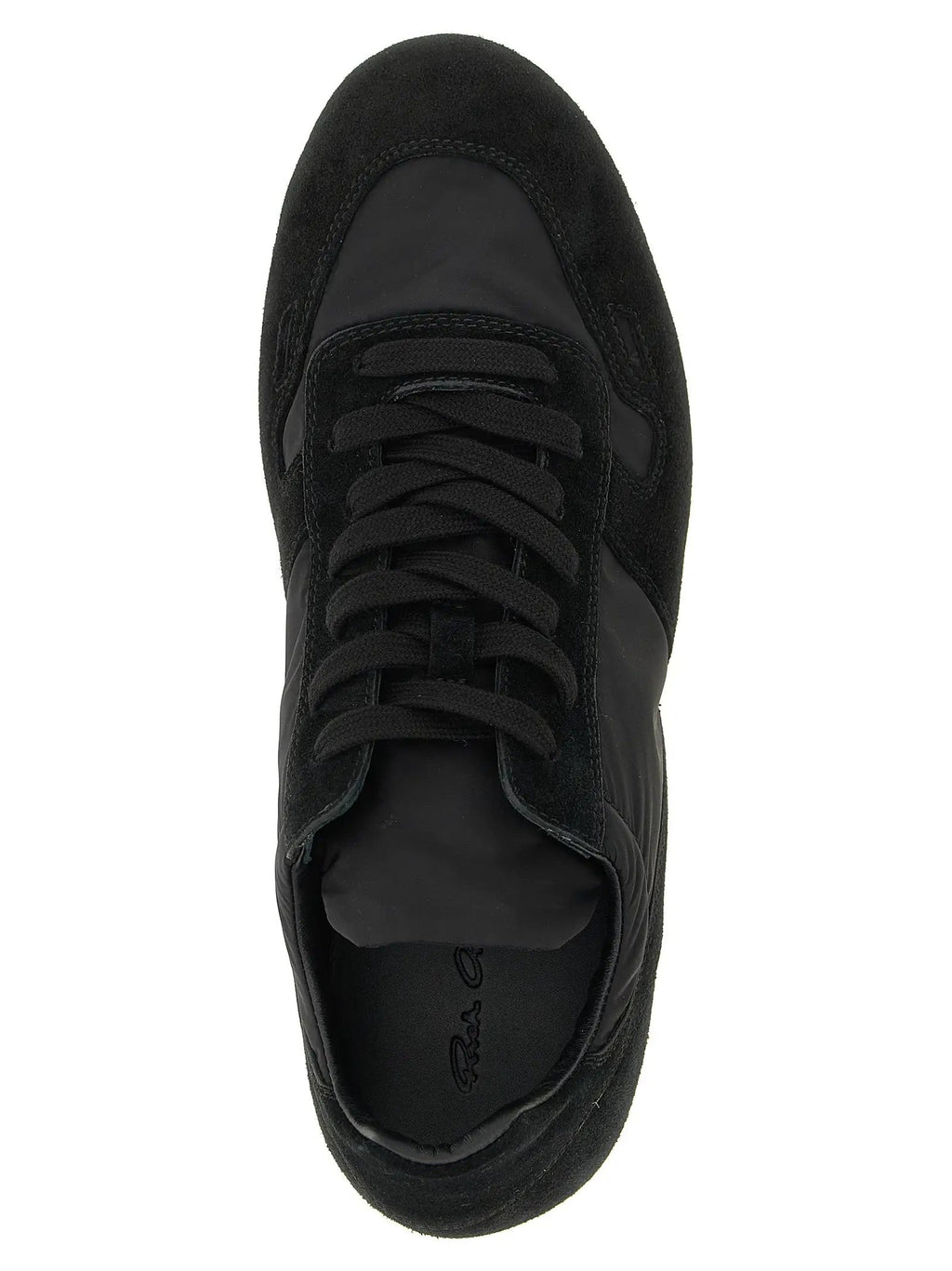 Rick Owens Black Calfskin Athletic Sneakers
