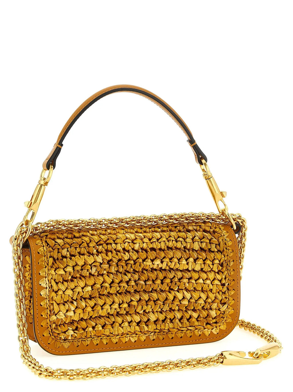 Valentino Garavani Gold Viscose Shoulder Bag