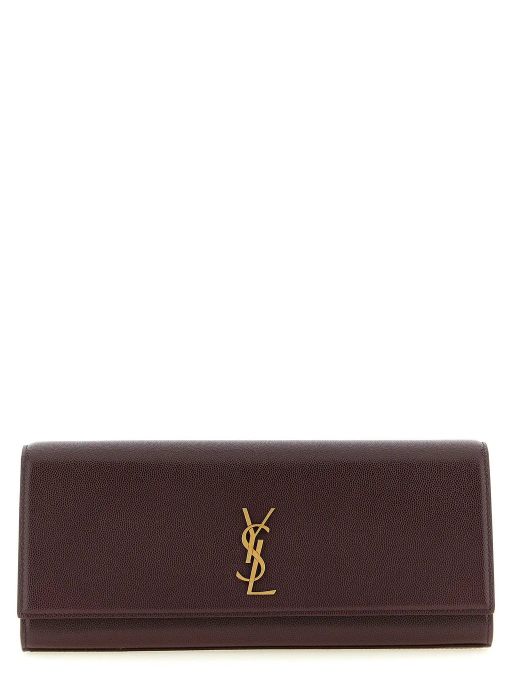 Saint Laurent Bordeaux Calfskin Clutch Bag