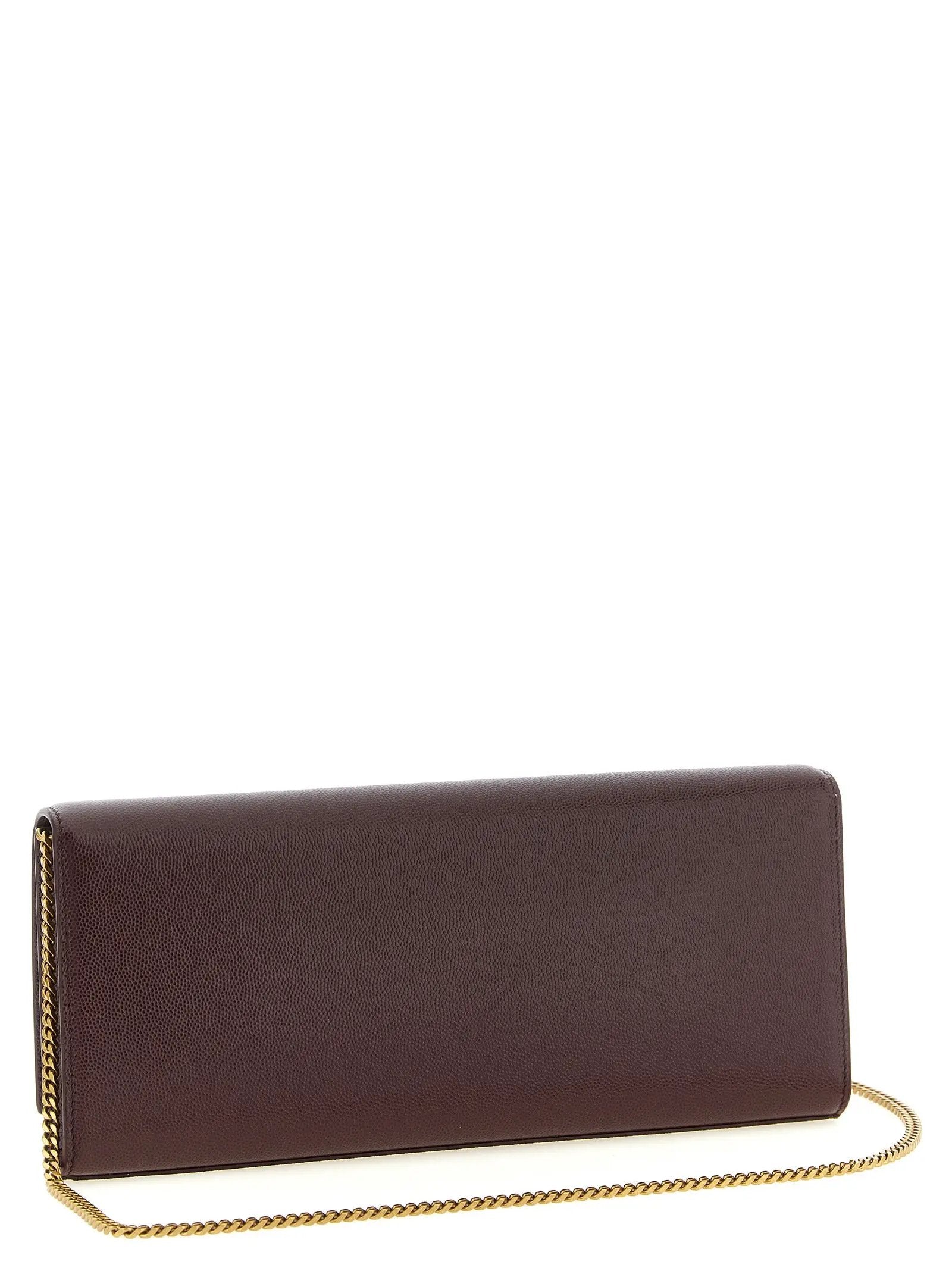 Saint Laurent Bordeaux Calfskin Clutch Bag