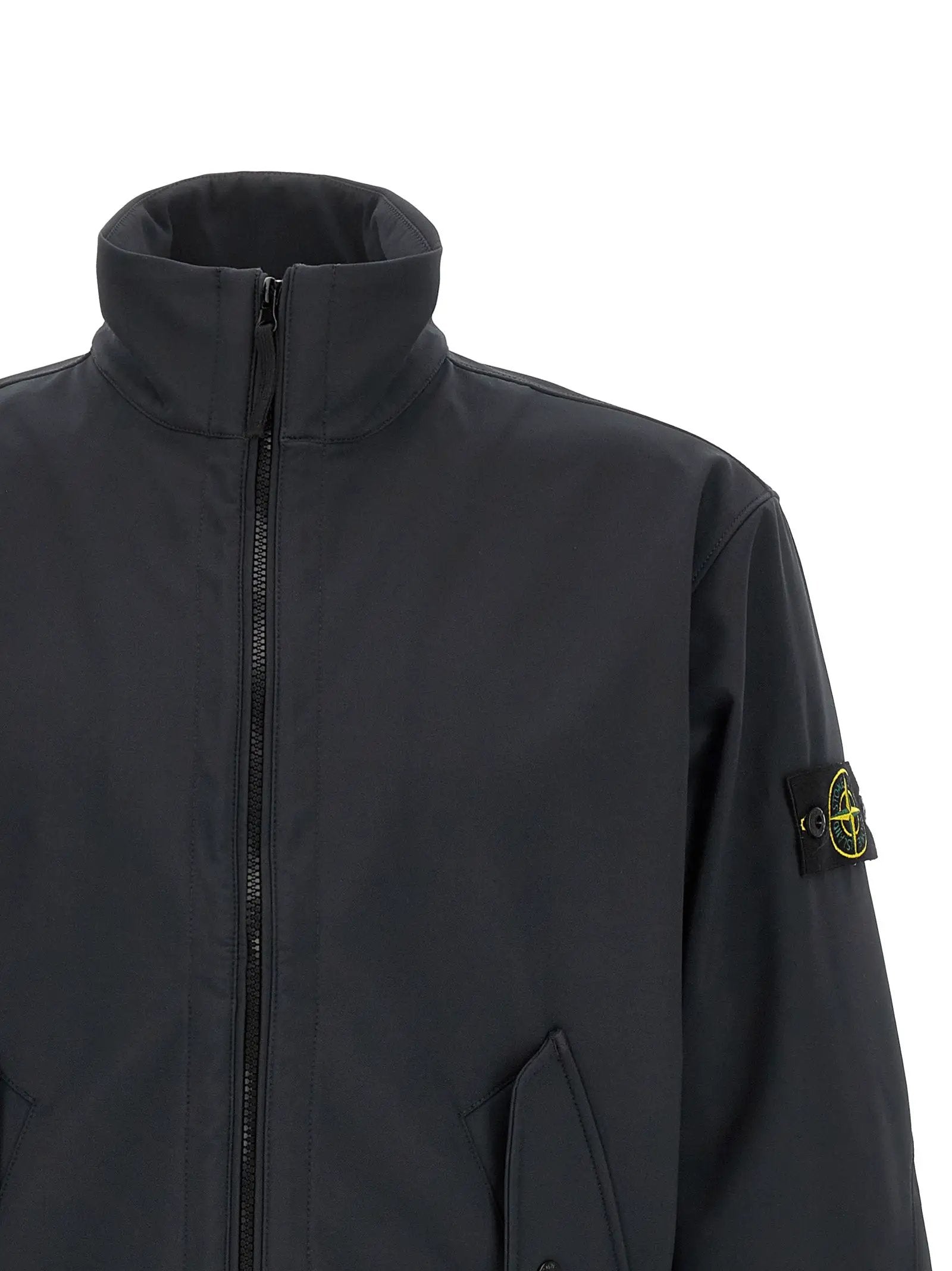 Stone Island Blue Polyester Shell Jacket