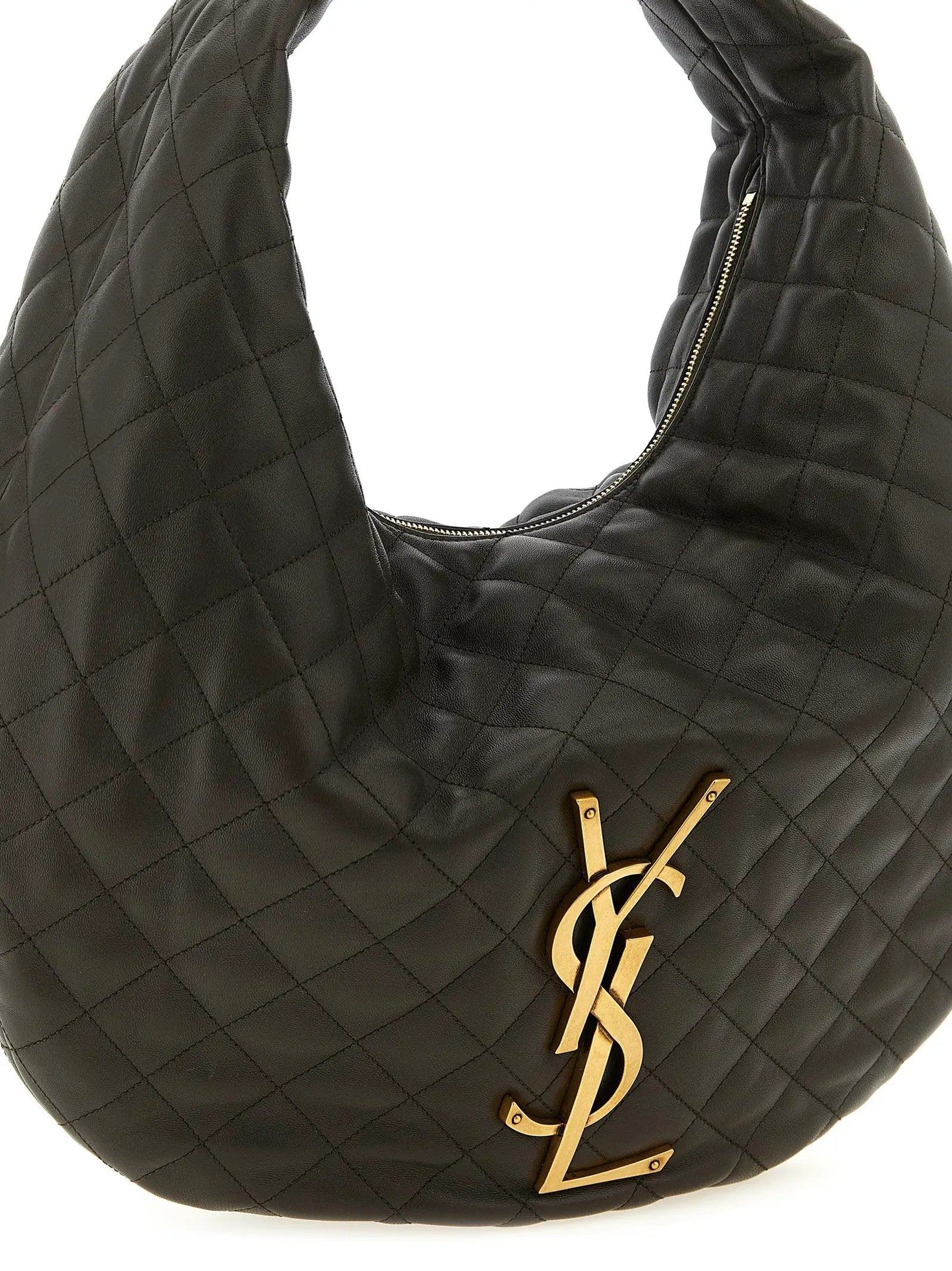 Saint Laurent Brown Lamb Leather Shoulder Bag