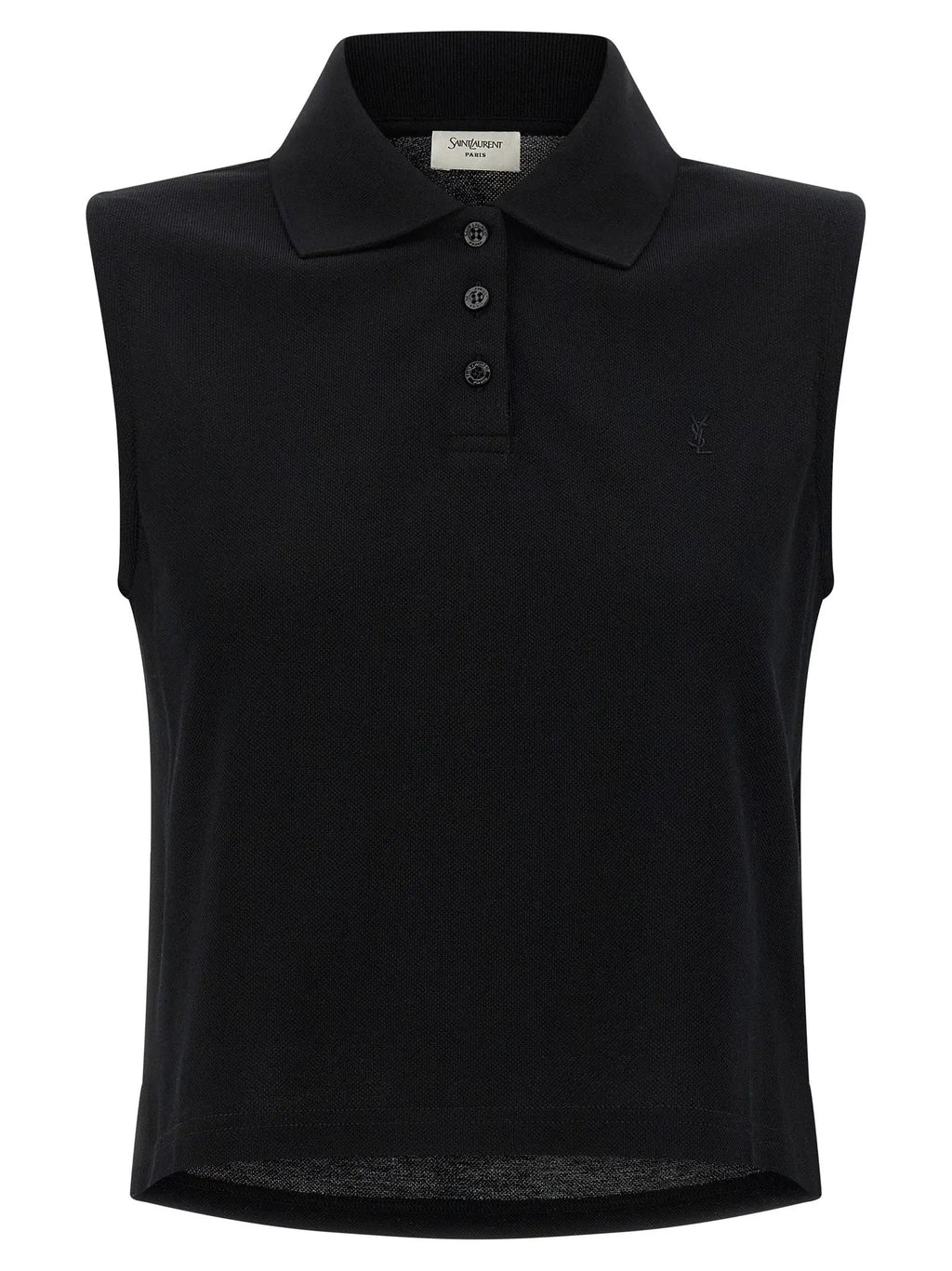 Saint Laurent Black Cotton Polo Shirt