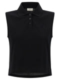 Saint Laurent Black Cotton Polo Shirt