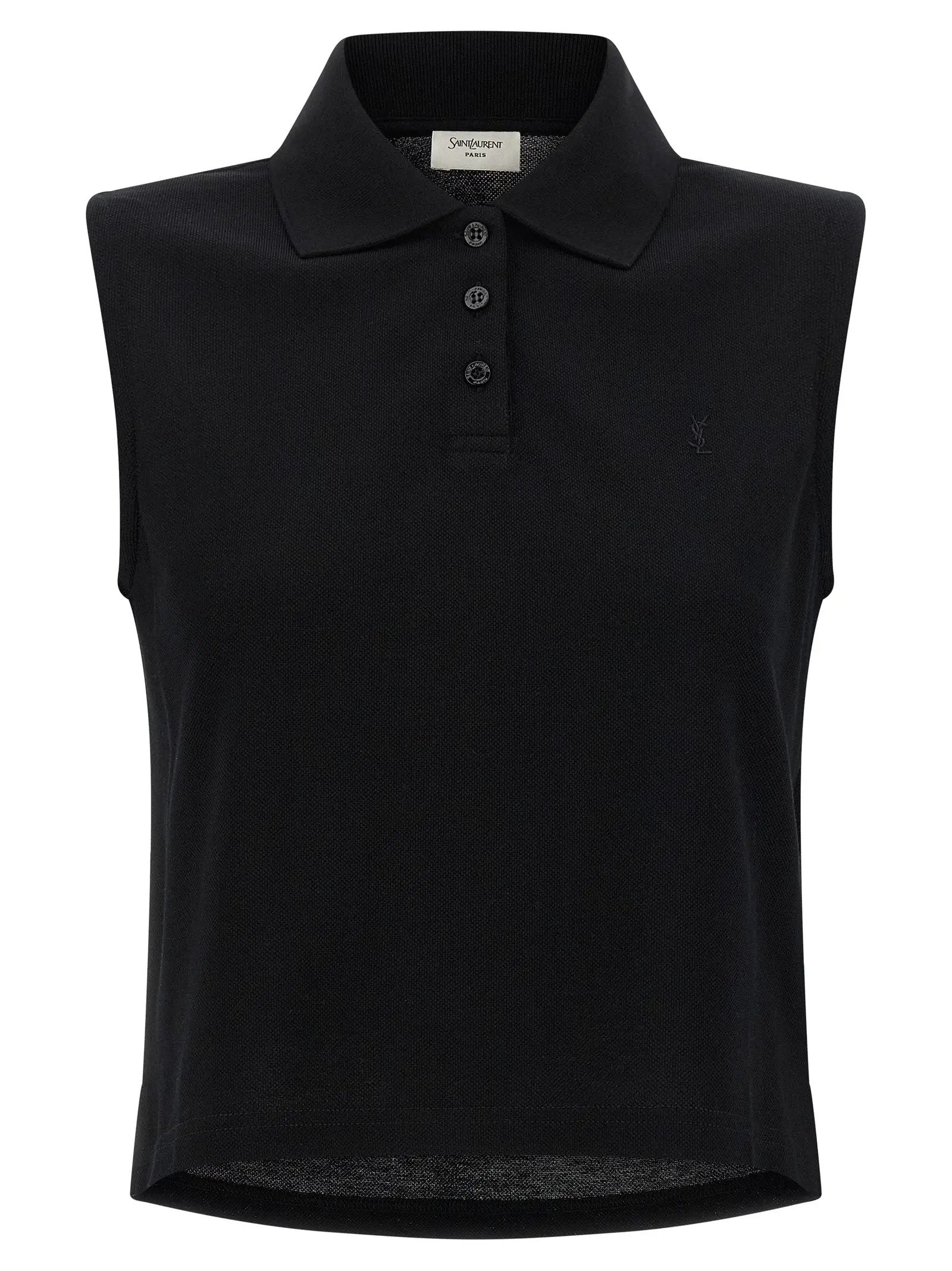 Saint Laurent Black Cotton Polo Shirt
