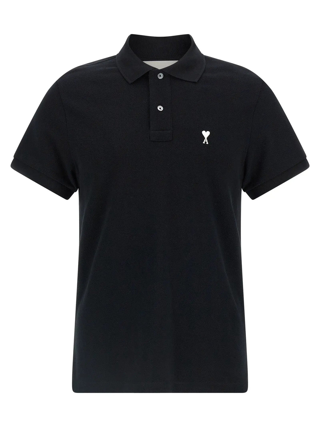 Ami Paris Black Cotton Polo Shirt