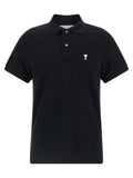 Ami Paris Black Cotton Polo Shirt
