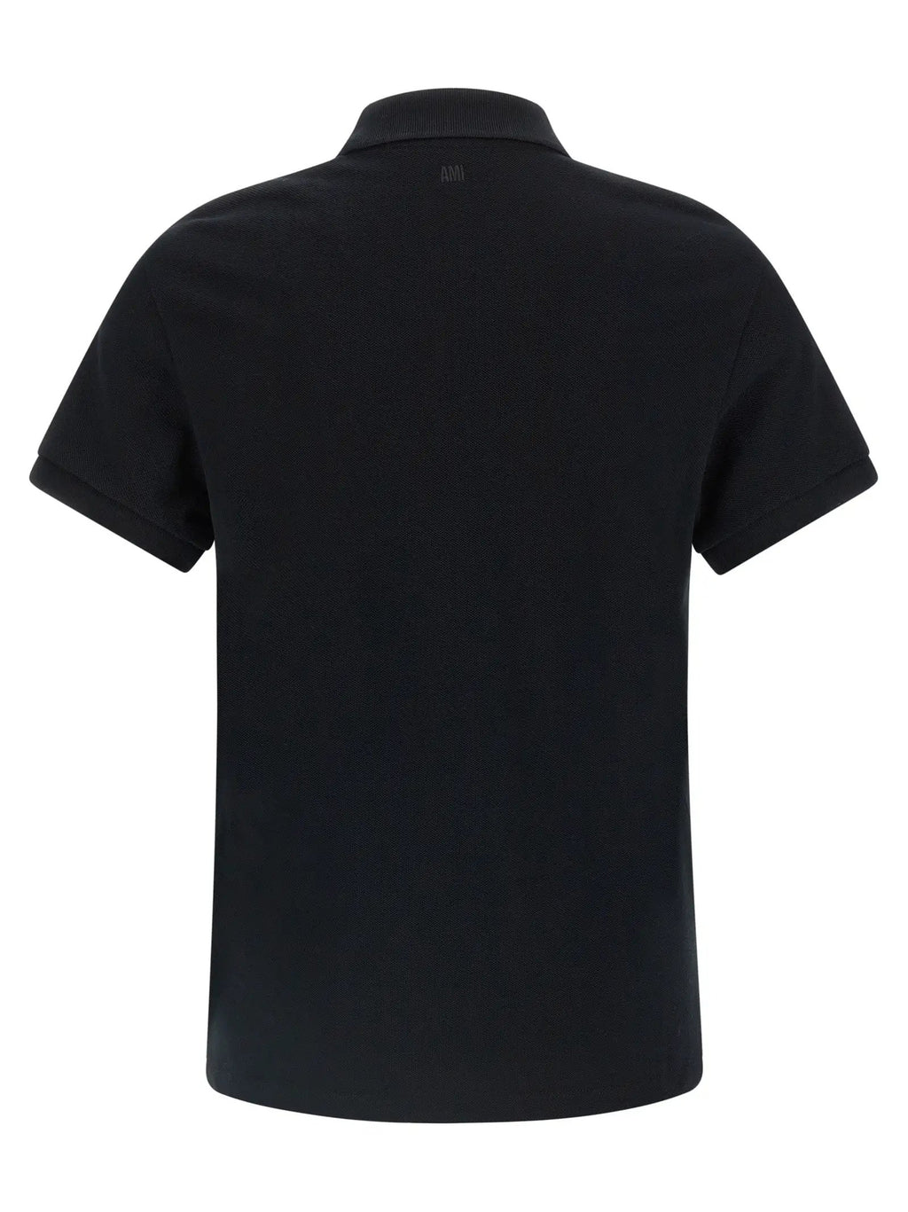 Ami Paris Black Cotton Polo Shirt