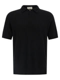 MA'RY'YA Black Cotton Polo Shirt