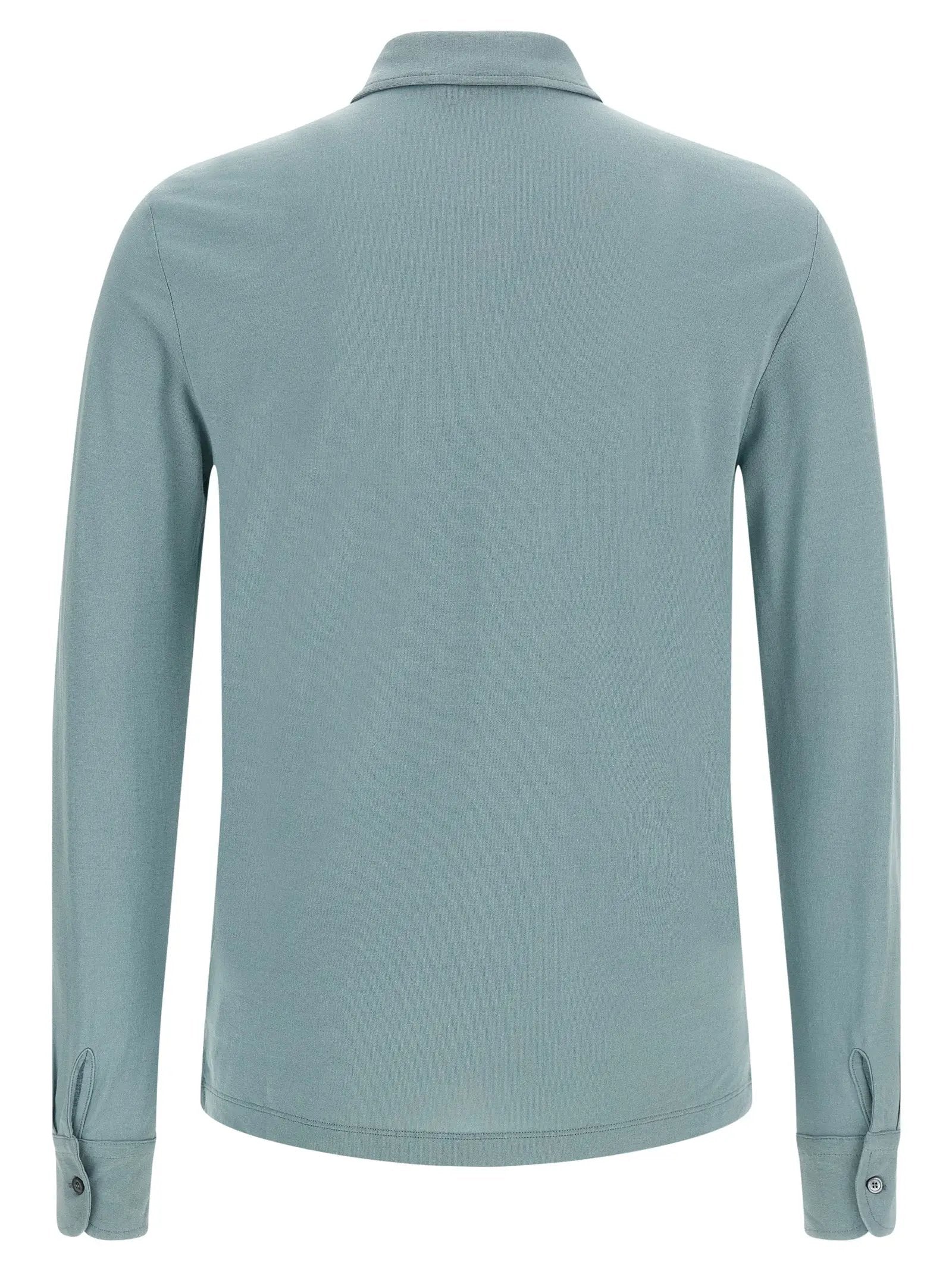 ZANONE Blue Cotton Polo Shirt