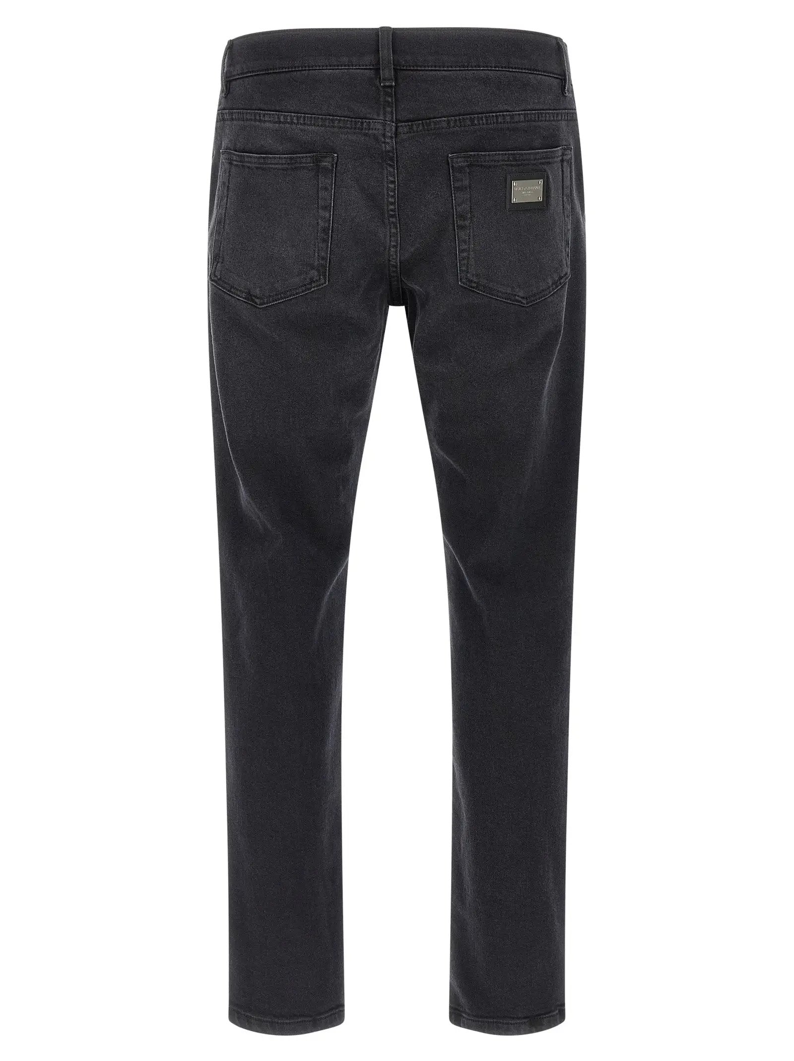 Dolce & Gabbana Black Cotton Straight-Leg Jeans