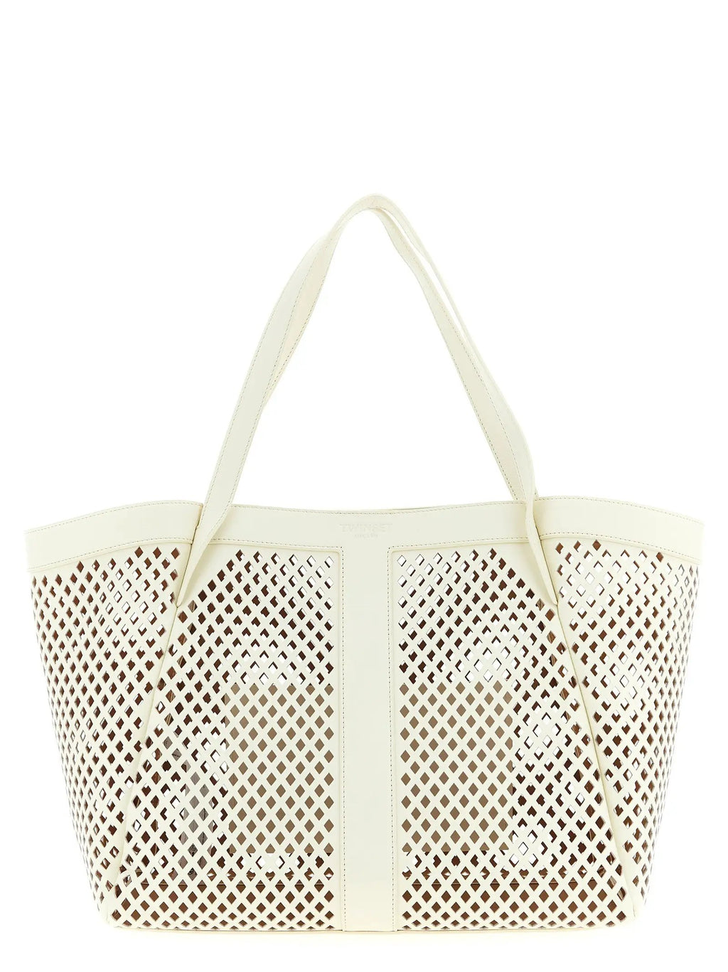 Twinset White Leather Tote Bag