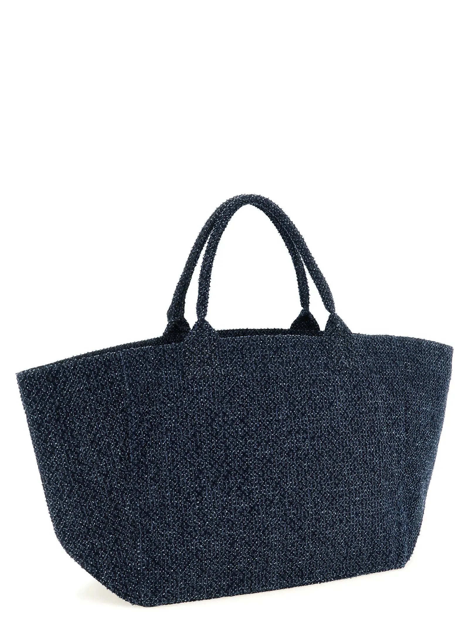 Ganni Blue Organic Cotton Tote Bag