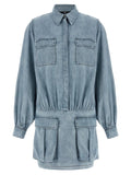 7 For All Mankind Blue Cotton Short Dress