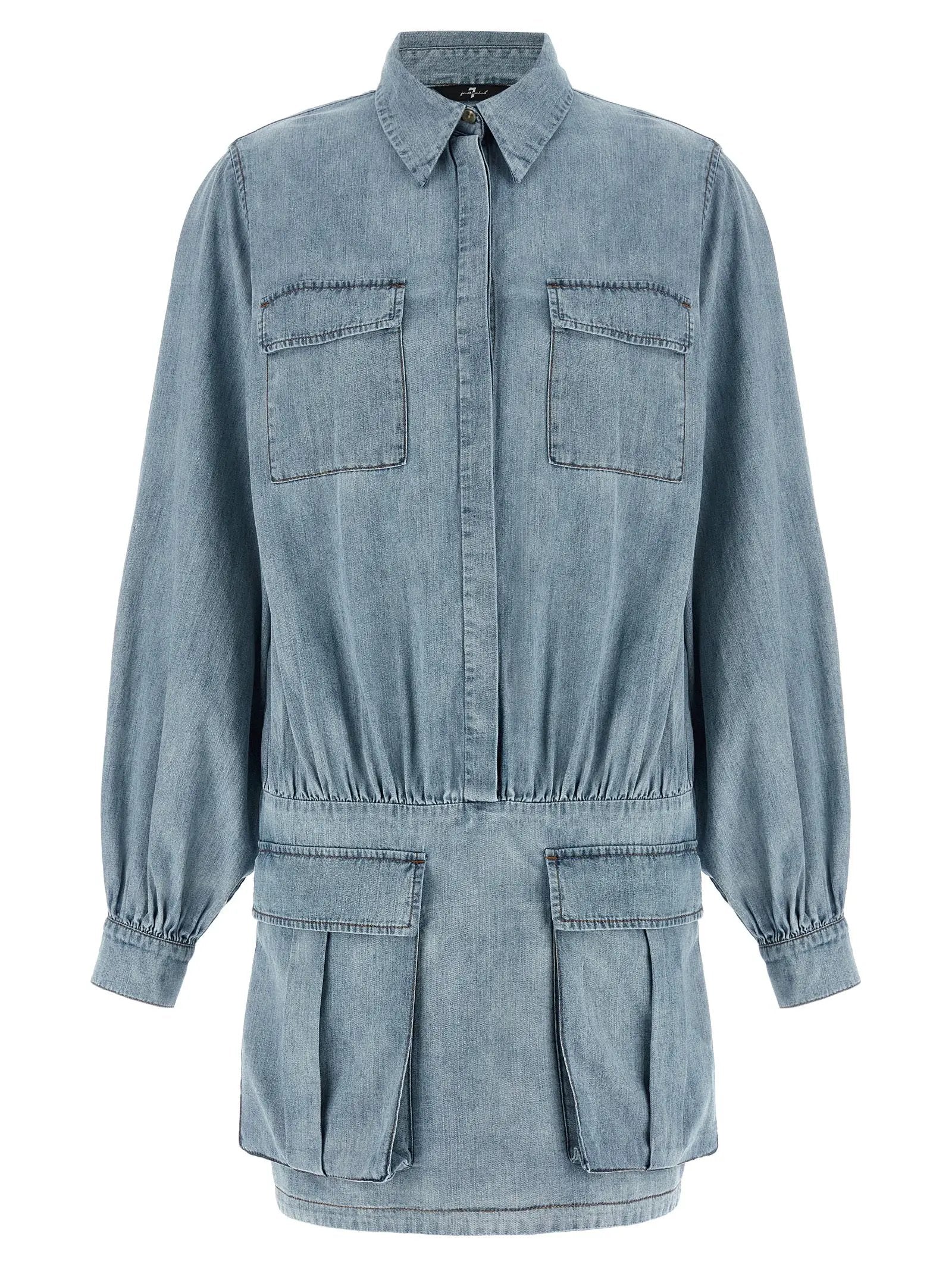 7 For All Mankind Blue Cotton Short Dress
