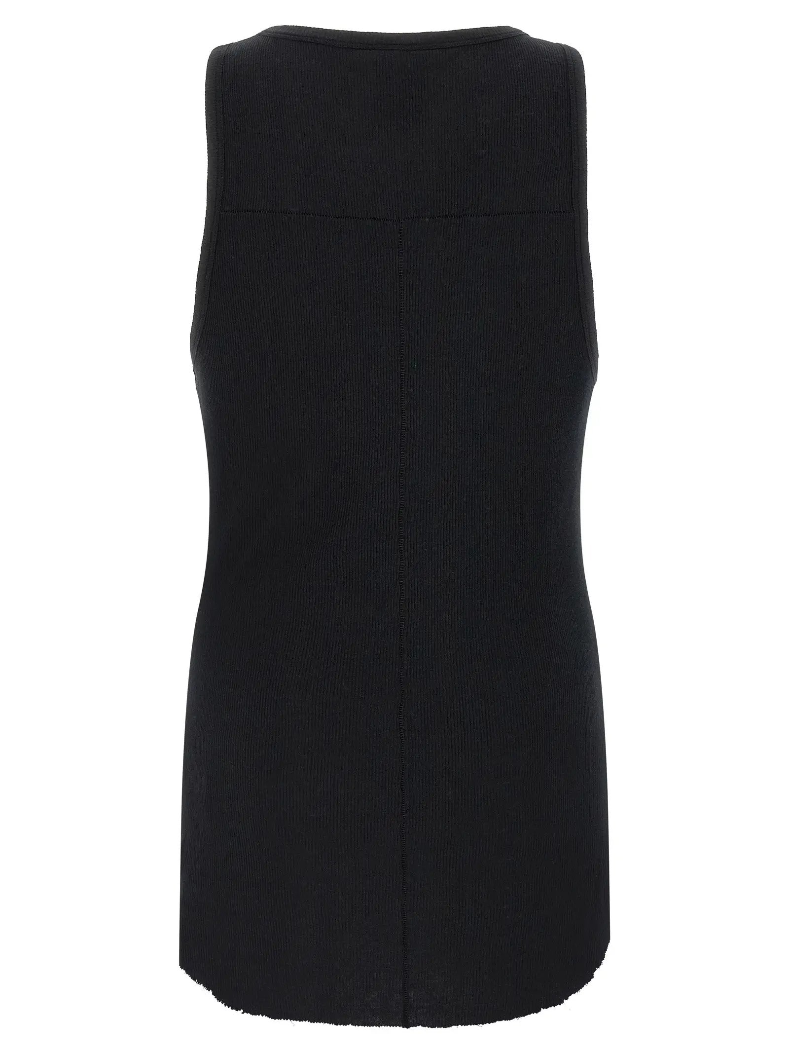 Thom Krom Black Cotton Sleeveles T-Shirt