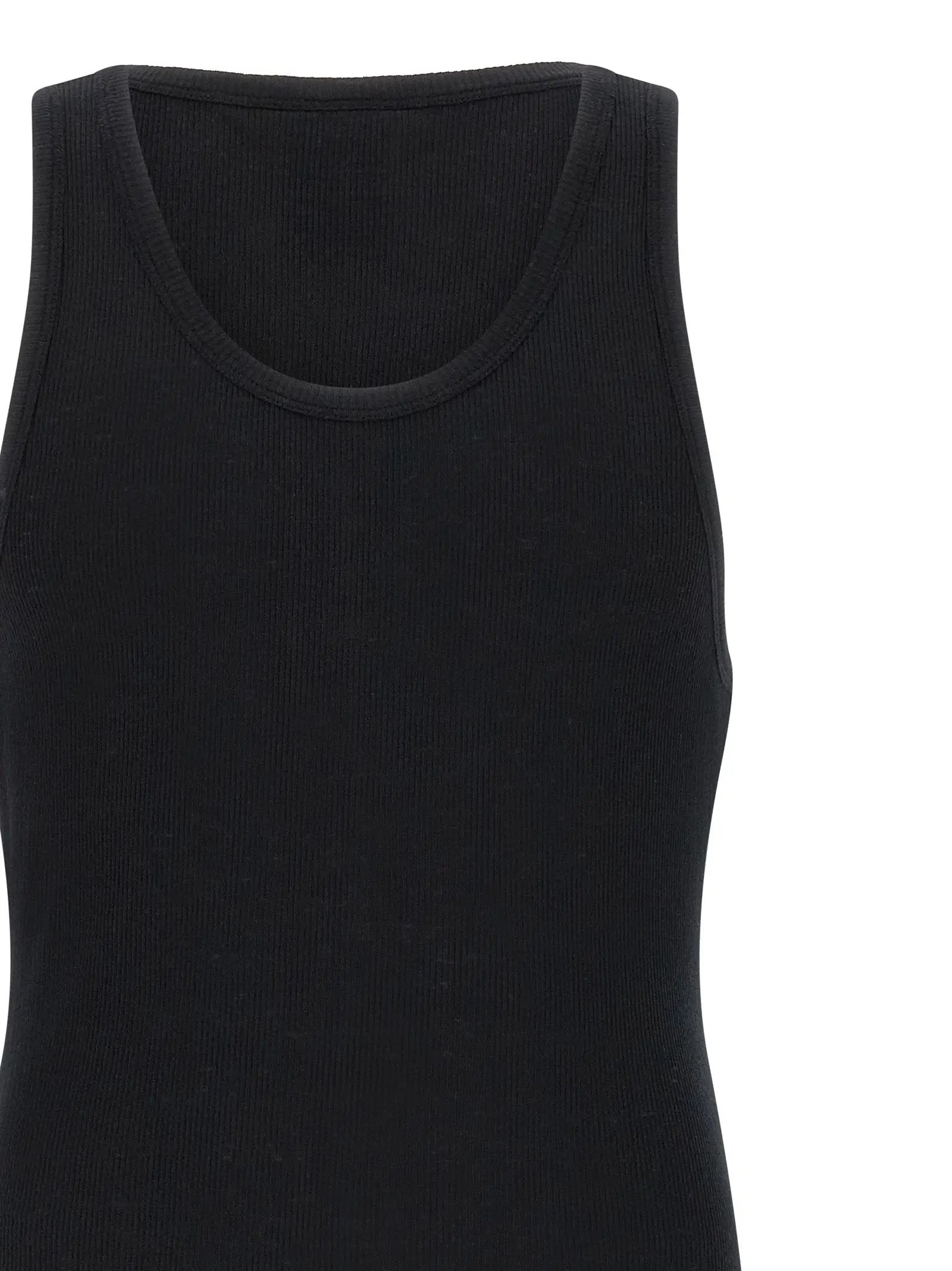 Thom Krom Black Cotton Sleeveles T-Shirt