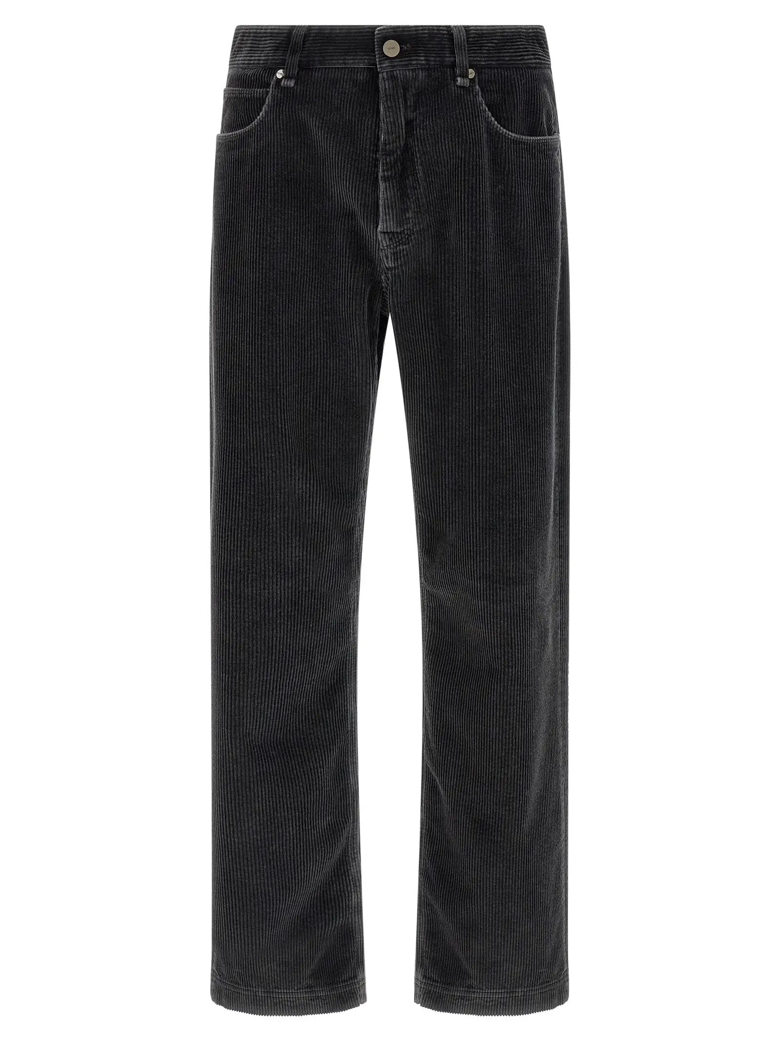 Fendi Gray Cotton Casual Pants