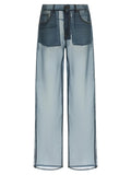 Haikure Blue Silk Casual Pants