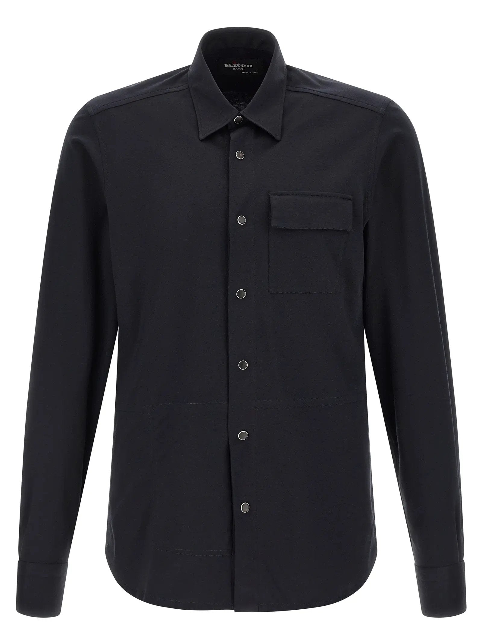 Kiton Blue Cotton Blouse