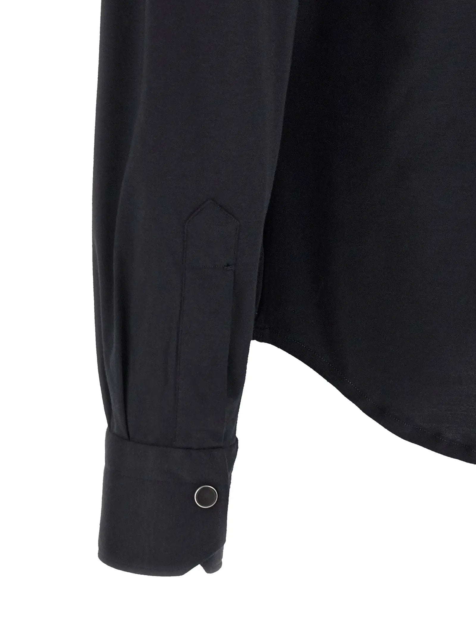 Kiton Blue Cotton Blouse