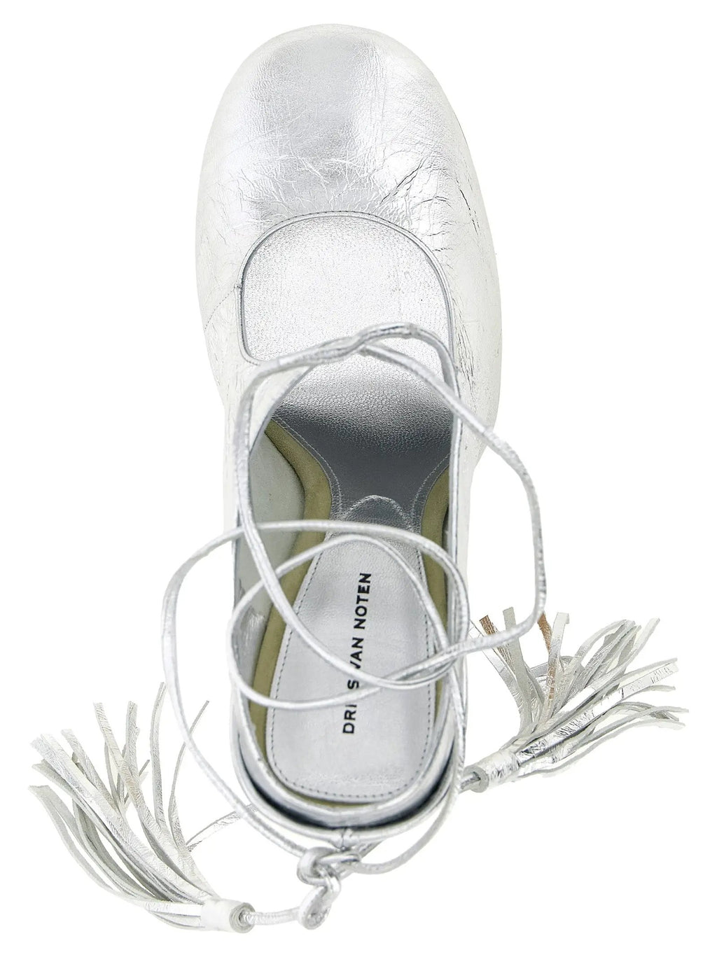 Dries Van Noten Silver Lamb Leather High Heel Pumps