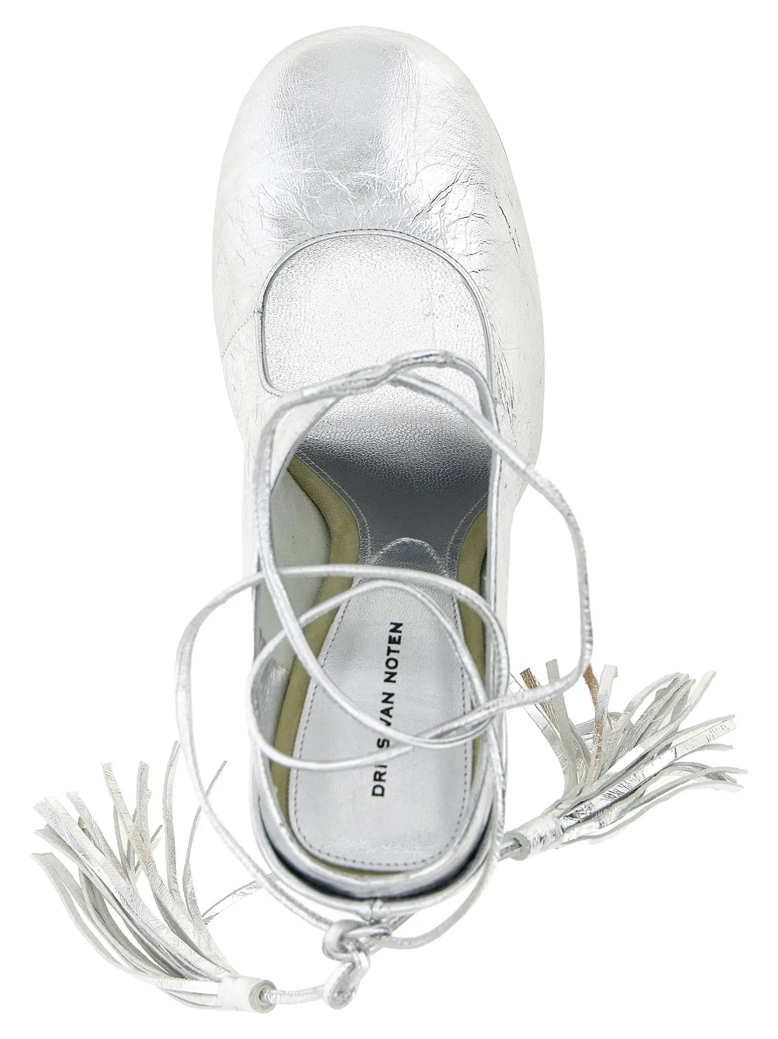Dries Van Noten Silver Lamb Leather High Heel Pumps